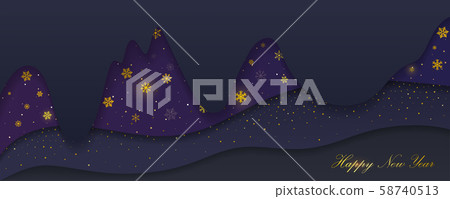 Cut from paper multi-layered Christmas card Cut from paper multi-layered Christmas card 58740513