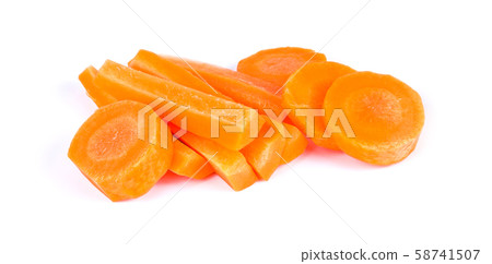 carrot sliced isolated on white background. carrot sliced isolated on white background. 58741507