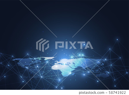 Global network connection. World map point 58741922