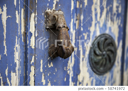 Blue wood background 58741972