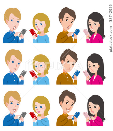 夫婦表情的例證 夫婦表情的例證 58742936