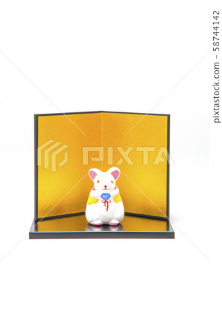 New Year's card material mouse figurine 58744142