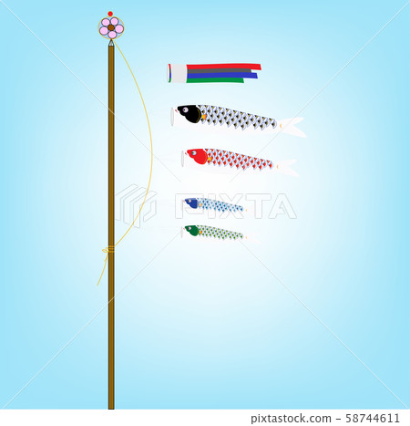 Koi Flag flying in Children's day in japan, Vector Illustration.  58744611