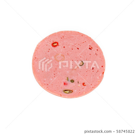 ham sausage isolated on white background, top ham sausage isolated on white background, top 58745822