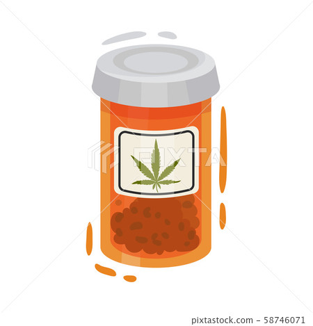 Dry Cannabis Plant In Jar For Medical Purpose Vector Illustrated Object Dry Cannabis Plant In Jar For Medical Purpose Vector Illustrated Object 58746071