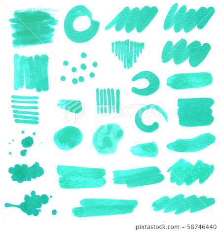 Blue Watercolor Brush Stroke Vector Hand drawn for design 58746440