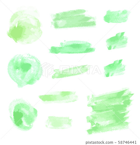 Green Watercolor Brush Stroke Vector Hand drawn for design 58746441