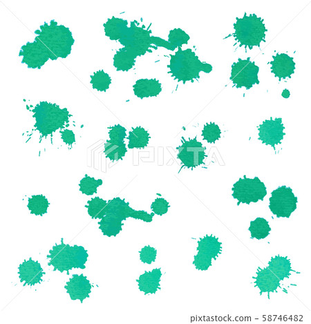 Green Watercolor Drop Splash Vector Hand drawn for design Green Watercolor Drop Splash Vector Hand drawn for design 58746482