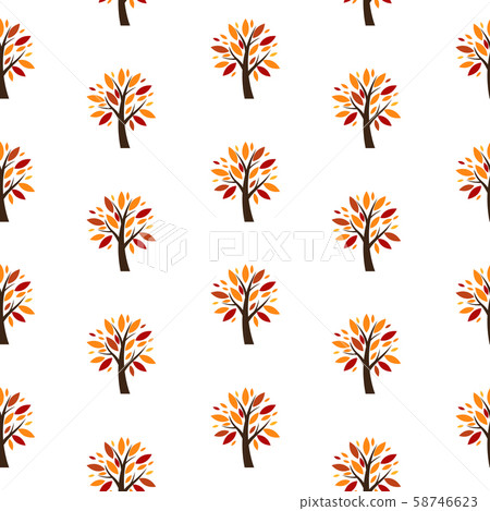 Abstract Vector Tree Seamless Pattern Background - Stock Illustration ...