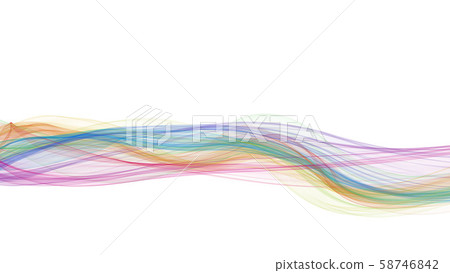 7 color wave background line white background - Stock Illustration ...