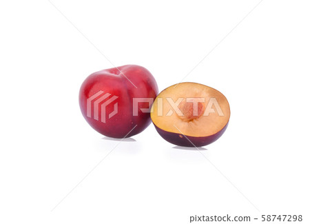 red cherry plum isolated on white background red cherry plum isolated on white background 58747298