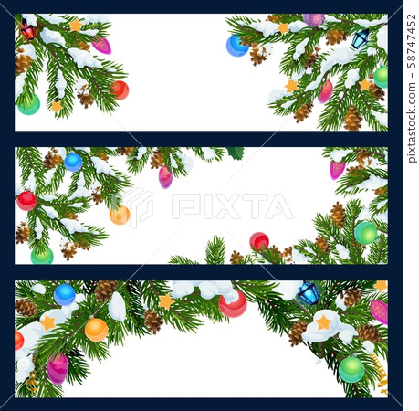 Christmas, New Year winter holiday blank banners 58747452