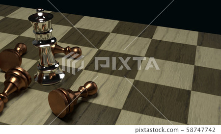 The chess game 3d rendering abstract idea for business content. The chess game 3d rendering abstract idea for business content. 58747742
