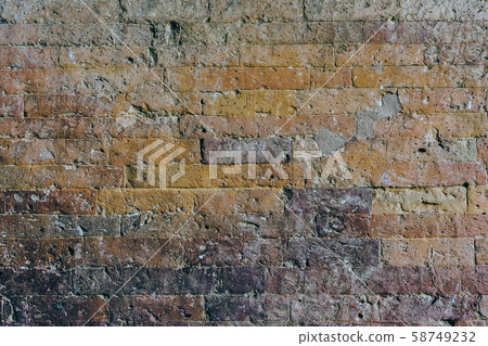 The ancient brick wall was neatly arranged and so strong that there was no space, even a small needle could not penetrate at Dhammayangyi Temple in Bagan, Myanmar. 58749232