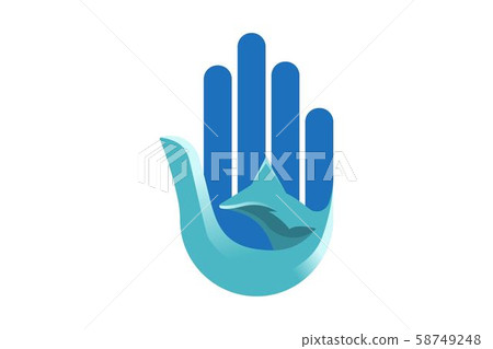 fox and hand logo Designs Inspiration Isolated on 58749248