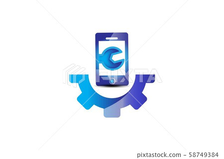 repair phone, gear logo design inspiration 58749384