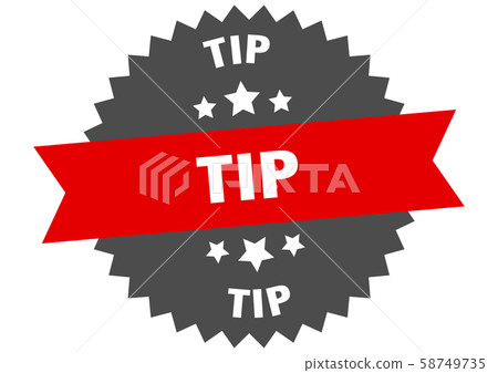 tip sign. tip red-black circular band label - Stock Illustration ...
