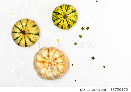 Halloween pumpkins on white background. 58750170