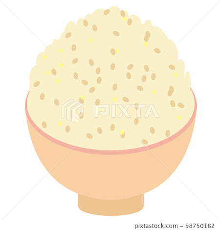 發芽的糙米盛在橙色的碗裡 58750182