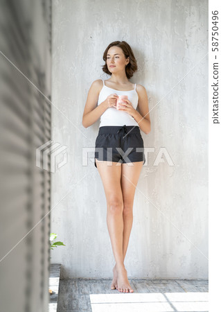 Calm pretty lady looking into the distance 58750496