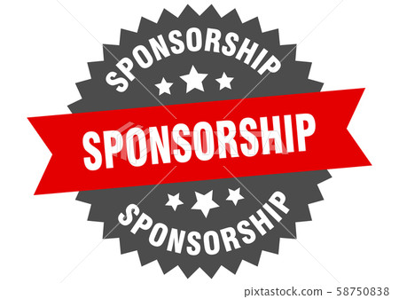 sponsorship sign. sponsorship red-black circular sponsorship sign. sponsorship red-black circular 58750838