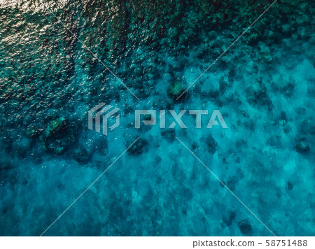 Blue ocean water aerial view. Top view. Water texture 58751488