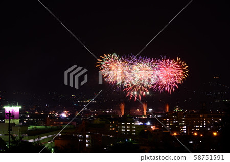 Isawa Onsen Fireworks Festival (from Okura Kyoji mountain climber parking lot) 58751591