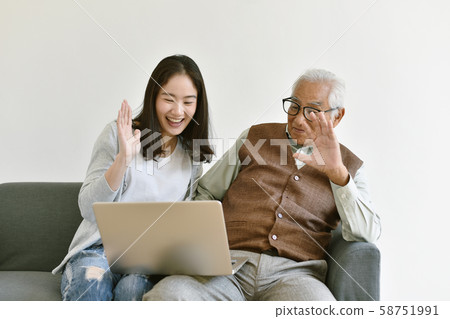 Asian family relationship, Daughter and elderly Asian family relationship, Daughter and elderly 58751991