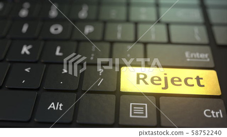 Black computer keyboard and gold reject key.... - Stock Illustration ...