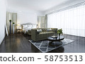 3d rendering beautiful classic luxury bedroom suite in hotel with tv 58753513