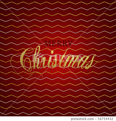 Merry Christmas gold glittering lettering design. 58754432