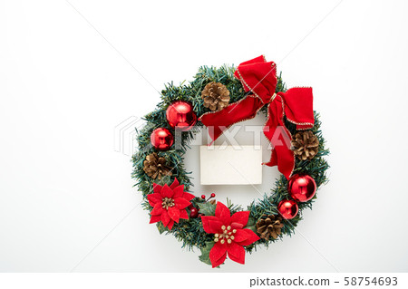 Christmas holiday greeting design mockup on white Christmas holiday greeting design mockup on white 58754693