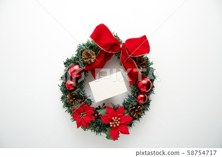 Christmas holiday greeting design mockup on white 58754717