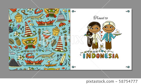 Travel to Indonesia. Greeting card for your design 58754777