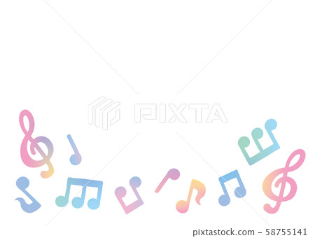 Watercolor musical note frame - Stock Illustration [58755141] - PIXTA