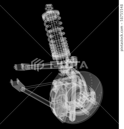 X-ray Car suspension and brake disk X-ray Car suspension and brake disk 58755548