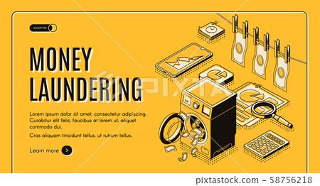 Money laundering isometric web banner Money laundering isometric web banner 58756218
