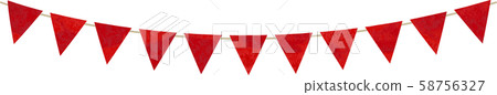 Flag_Triangle_Garland_Watercolor_Red_Red_Crimson_Christmas 58756327