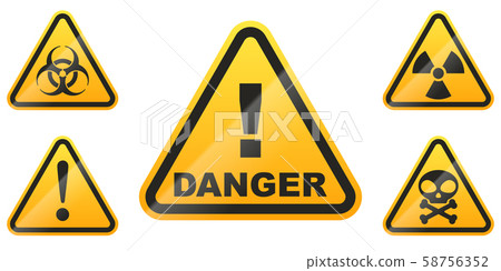 Set of glossy Danger signs isolated on white background. Vector illustration Set of glossy Danger signs isolated on white background. Vector illustration 58756352