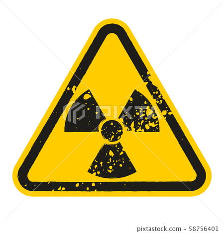 Grunge Danger radioactive sign isolated on white background. Vector illustration Grunge Danger radioactive sign isolated on white background. Vector illustration 58756401