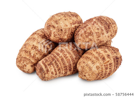 fresh taro root isolated on white background 58756444