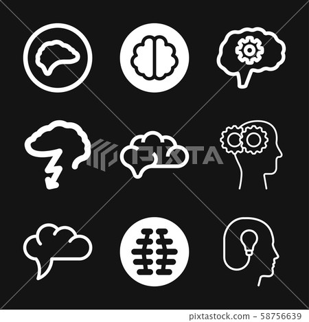 Brain vector icon. Simple illustration isolated on - Stock Illustration ...