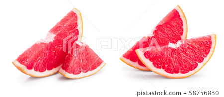 Grapefruit slice isolated on white background close up 58756830