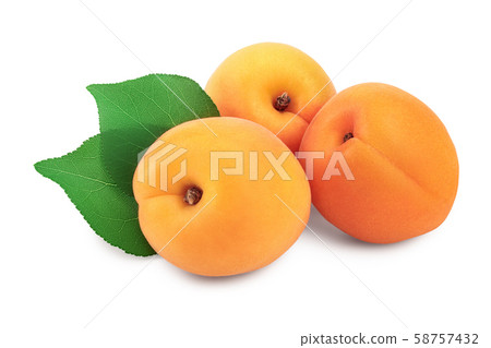 Apricot fruit isolated on white background macro Apricot fruit isolated on white background macro 58757432