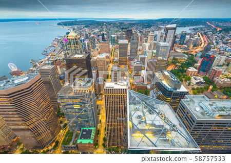 Seattle, Washington, USA downtown skyline 58757533