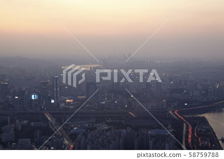 Trade Center, Jamsil Sports Complex, Olympic Stadium, Olympic Boulevard, Jamsil, Songpa-gu, Samsung-dong, Gangnam-gu, Han River, Seoul Trade Center, Jamsil Sports Complex, Olympic Stadium, Olympic Boulevard, Jamsil, Songpa-gu, Samsung-dong, Gangnam-gu, Han River, Seoul 58759788