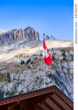 Street view in Kandersteg, mountains, Switzerland Street view in Kandersteg, mountains, Switzerland 58760297