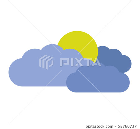 cloud icon with sun 58760737