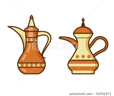 Arabic Coffee Pot and Turkish Kettle Icons 58762971