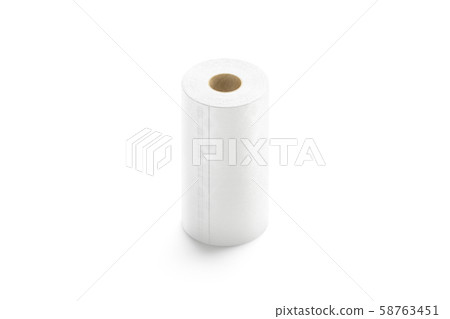 Blank white paper towel mock up stand isolated Blank white paper towel mock up stand isolated 58763451